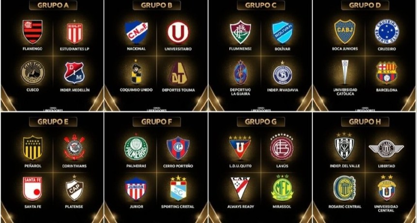 Se definieron los grupos: Boca en el m&aacute;s complicado y cruces exigentes para los argentinos