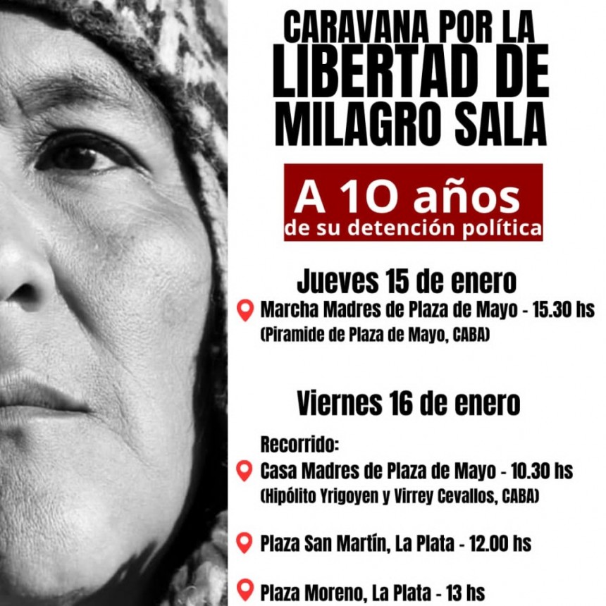 Caravana por la libertad de Milagro Sala: reclamo por derechos y justicia