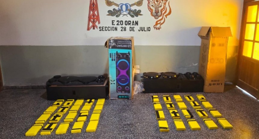 Parlantes cargados de droga y un menor como escudo: caen con 41 kilos de cocaína en Salta