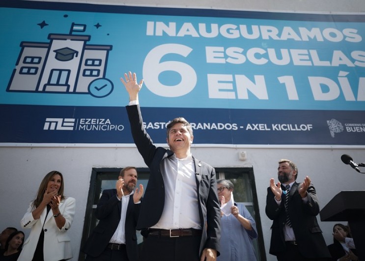 Kicillof rompi&oacute; un r&eacute;cord en Ezeiza: inaugur&oacute; seis escuelas en un solo d&iacute;a y miles de estudiantes ya tienen edificio nuevo