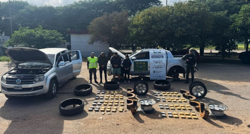 Cay&oacute; banda narco en Salta: Gendarmer&iacute;a secuestr&oacute; m&aacute;s de 50 kilos de coca&iacute;na