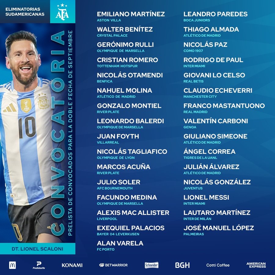 Bomba en la Selección: Scaloni sorprendió con la lista para el cierre de las Eliminatorias