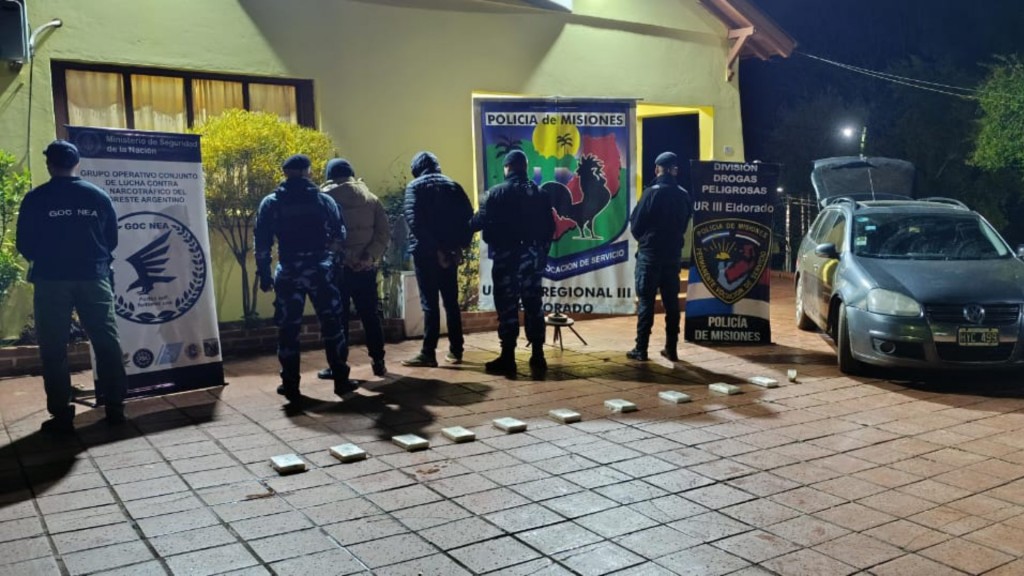 Misiones: incautan más de 10 kilos de cocaína y detienen a dos hombres en Eldorado