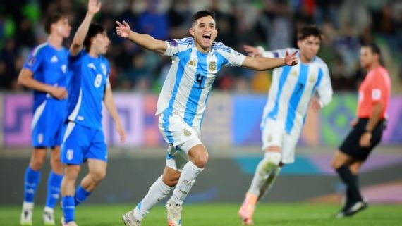 Argentina vence a Italia y avanza como líder invicta del Grupo D en el Mundial Sub 20